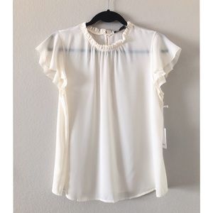 Forever 21 Ruffle Cream Top